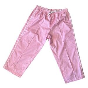 East West Vintage Pink Track Pants W/ White Stripe Cropped Elastic Waist Size M